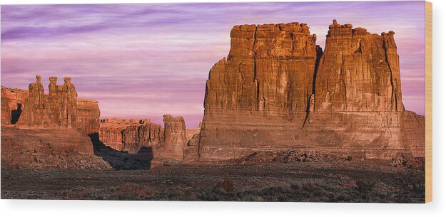 Arches Wood Print featuring the photograph Arches Pano by Michael Ash