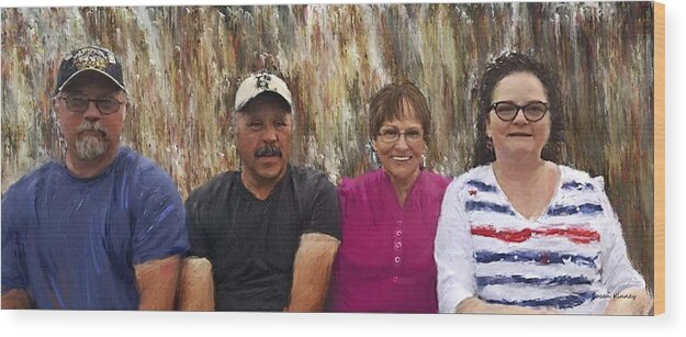 Family Wood Print featuring the digital art Brother Sister Portrait by Susan Kinney