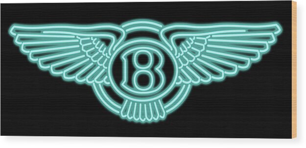 Bentley Wood Print featuring the digital art Classic Bentley Neon Sign by Ricky Barnard