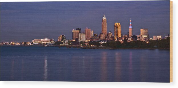  Cleveland Skyline Wood Print featuring the photograph Cleveland Ohio by Dale Kincaid