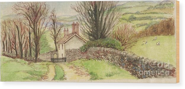 Art Wood Print featuring the painting Country Scene Collection 1 by Morgan Fitzsimons