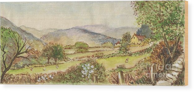 Art Wood Print featuring the painting Country Scene Collection 3 by Morgan Fitzsimons