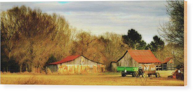 Farm Wood Print featuring the photograph Day On The Farm - Rural Landscape by Barry Jones