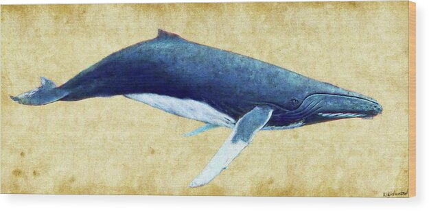 Humpback Wood Print featuring the photograph Humpback Whale painting by Weston Westmoreland