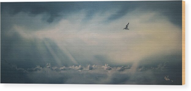 Fly Wood Print featuring the painting Johnathan's Dream by Jerome White