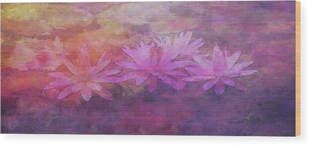 Lotus Wood Print featuring the photograph Lotus Landscape 4 4715 IDP_4 by Steven Ward