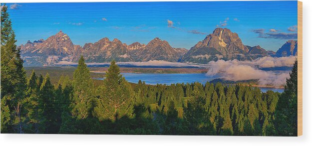 Tetons Wood Print featuring the photograph Majestic Tetons by Greg Norrell