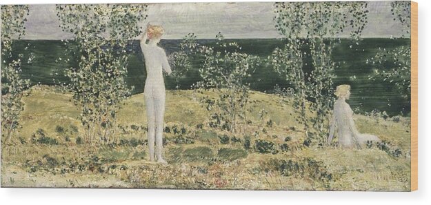 Frederick Childe Hassam (american Wood Print featuring the painting Montauk by Frederick