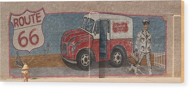 Mural Wood Print featuring the photograph Mural on Historic Route 66 by Colleen Cornelius