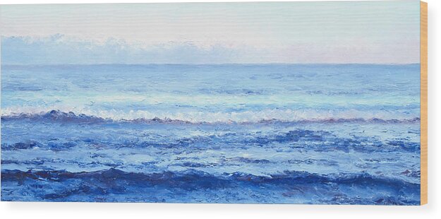 Ocean Wood Print featuring the painting Ocean Art - Cobalt Blue Ocean by Jan Matson