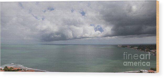 Playa Coronado Wood Print featuring the photograph Pacific Storm Panorama by Bob Hislop