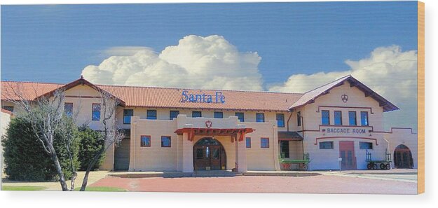 Santa Fe Wood Print featuring the photograph Santa Fe Depot in Amarillo Texas by Janette Boyd