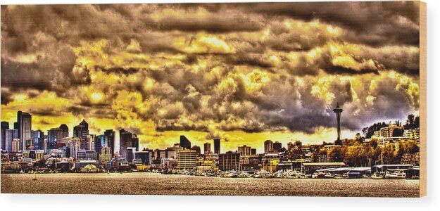 Seattle Wood Print featuring the photograph Seattle Cityscape III by David Patterson