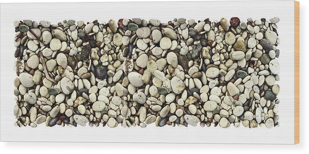 Jon Q Wright Wood Print featuring the painting Shore Stones 3 by JQ Licensing