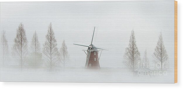 Windmill Wood Print featuring the photograph Silent Night by Eena Bo