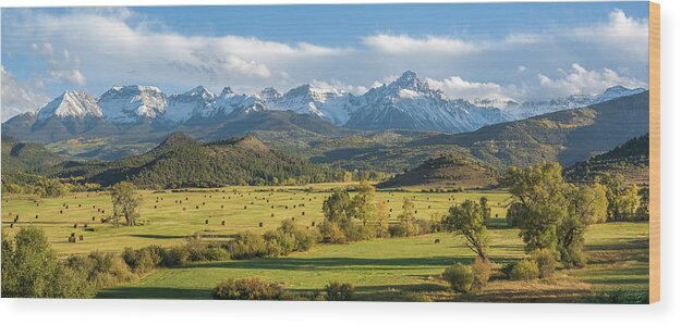 Landscape Wood Print featuring the photograph Sneffels R L Ranch by Aaron Spong