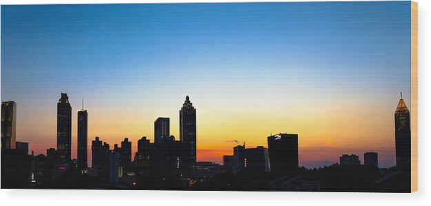Sunset Wood Print featuring the photograph Sunset in Atlaanta by Mike Dunn