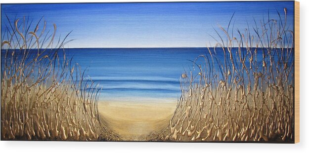 Beach Wood Print featuring the painting The Beach by Amanda Dagg