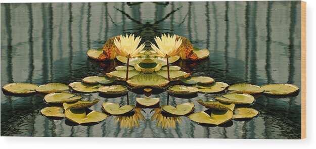 Lillies Wood Print featuring the photograph Twin Pond Lillies by Bruce Richardson
