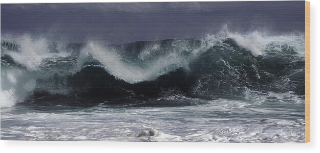 Violent Surf Wood Print featuring the photograph Violent Surf by Frank Wilson