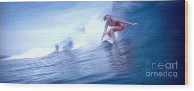 Woman Surfer Wood Print featuring the photograph Woman Surfer by Stanley Morganstein