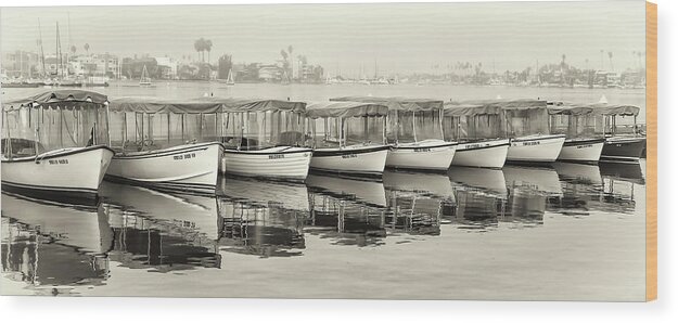 Electric Boats Wood Print featuring the photograph All In A row by Arthur Bohlmann