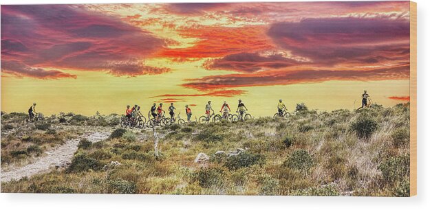Bicycles Wood Print featuring the photograph Biking out the edge of the Fornea Amphitheater - H by Micah Offman