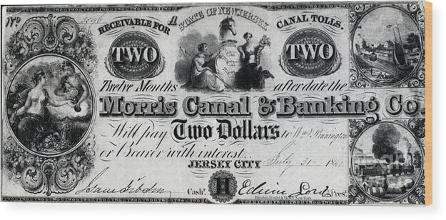 Erie Canal Wood Print featuring the photograph Canal Money Issued By New Jersey by Bettmann