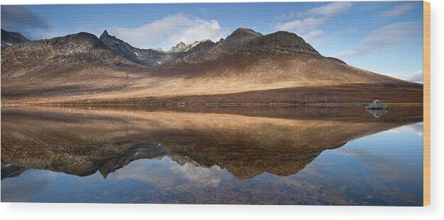 Scenics Wood Print featuring the photograph Mountains At Kattfjord, Near Tromso by David Clapp