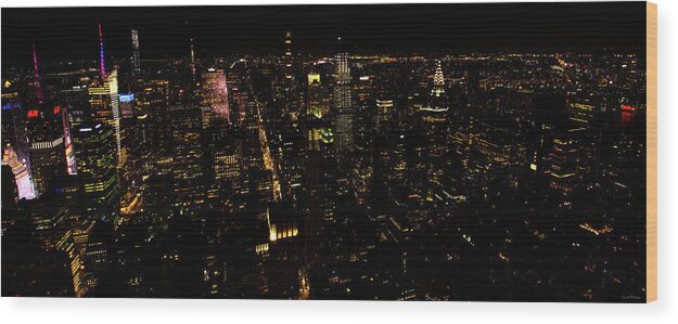 Chrysler Building Wood Print featuring the photograph New York City at Night by Crystal Wightman