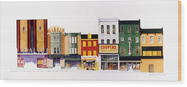 Rialto Theater Wood Print featuring the painting Rialto Theater by William Renzulli