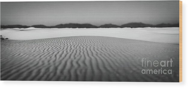 White Sands National Monument Wood Print featuring the photograph White Sands In Black And White by Doug Sturgess