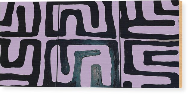 Abstract Wood Print featuring the painting Abstract #1 by Alphonso Edwards II