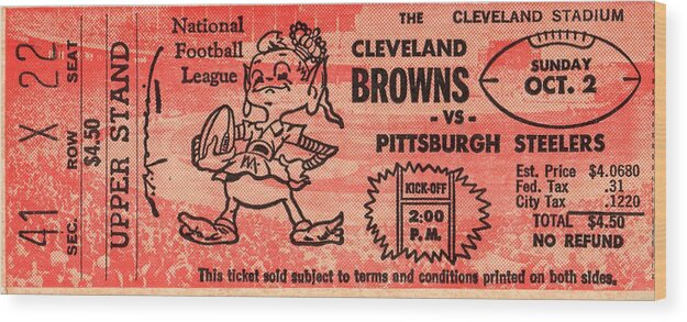 Cleveland Browns Wood Print featuring the mixed media 1960 Cleveland Browns vs. Steelers by Row One Brand