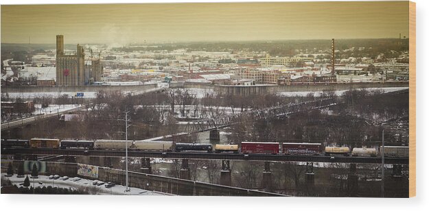 Richmond Wood Print featuring the photograph A snowy day in Richmond Virginia by D'Franc Photography