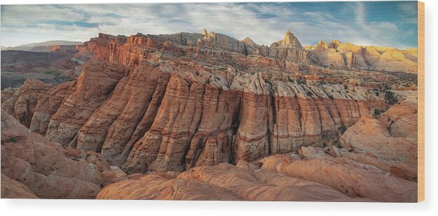 Capitol Reef Wood Print featuring the photograph Capitol Reef Panorama by Dustin LeFevre
