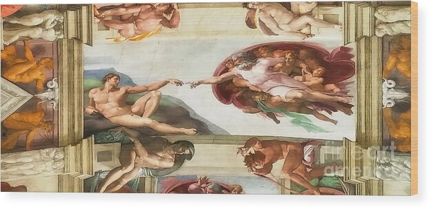 Sistine Chapel Ceiling Wood Print featuring the photograph Creation by Stefano Senise