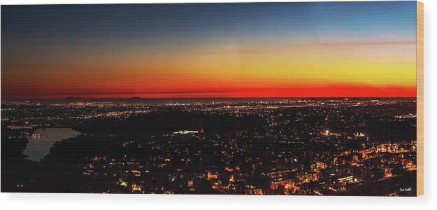 Cityscape Wood Print featuring the photograph Holding Onto the Light by Ryan Huebel