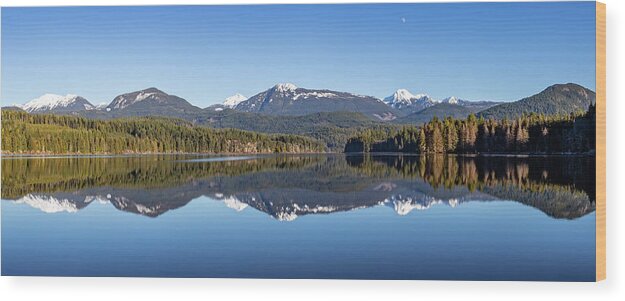 British Columbia Wood Print featuring the photograph Nanton Lake Panorama by Celine Pollard