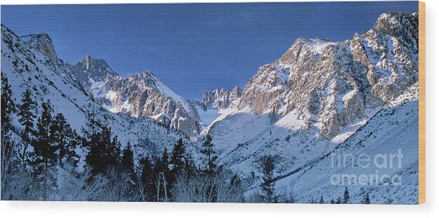 Dave Welling Wood Print featuring the photograph Panoramic Winter Middle Palisades Glacier Eastern Sierra by Dave Welling