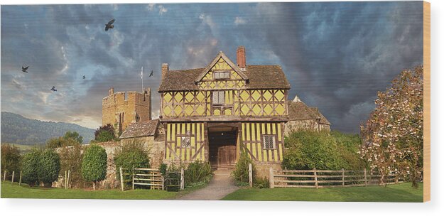 Stoksay Manor House Wood Print featuring the photograph Photo of Stokesay Castle, fortified manor house, Shropshire, England #1 by Paul E Williams