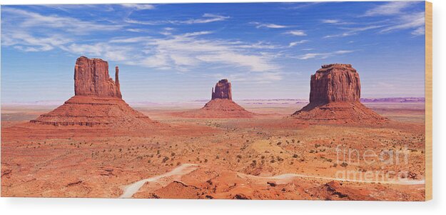 Monument Valley Wood Print featuring the photograph The Mittens, Monument Valley, Arizona, USA by Neale And Judith Clark