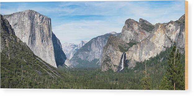 Bridalveil Falls Wood Print featuring the photograph Yosemite Panorama by Kevin Suttlehan
