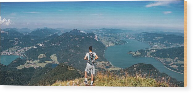 Strobl Wood Print featuring the photograph Schafberg in the Austrian alps by Vaclav Sonnek