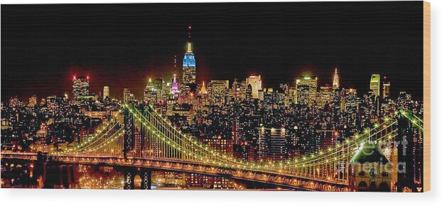 City Wood Print featuring the photograph New York City Skyline #1 by Spencer Grant
