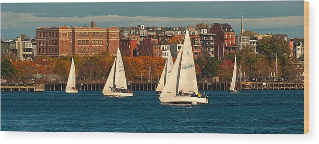 Boston Wood Print featuring the photograph Boston Harbor by Paul Mangold