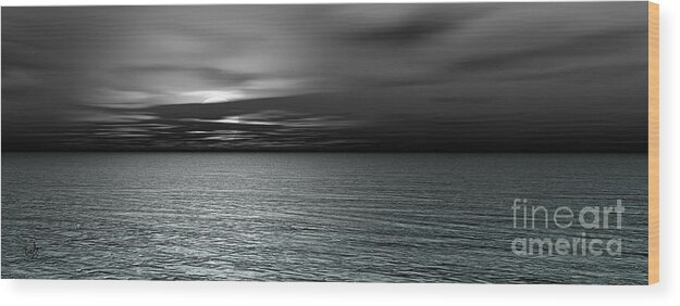 Black Wood Print featuring the photograph Dark Black Sea by Peter Awax