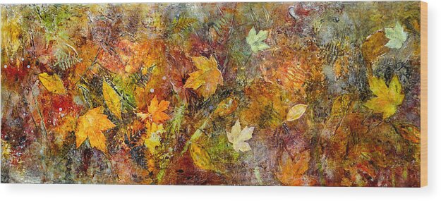Katie Black Wood Print featuring the painting Fall by Katie Black