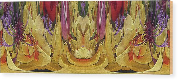 Abstract Wood Print featuring the digital art The Bouquet Unleashed 84 by Tim Allen