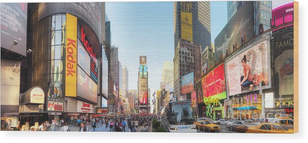 Art Wood Print featuring the photograph NYC Times Square by Yhun Suarez